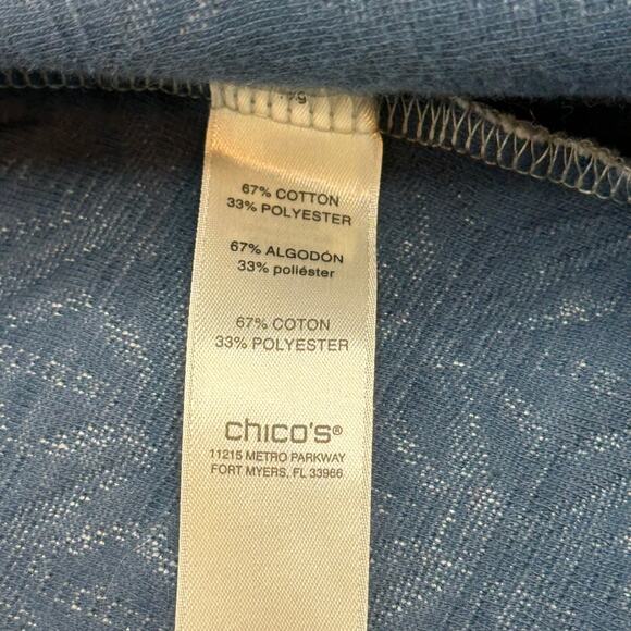 Weekends By Chicos Gray Geometric Jacket Full Zip Soft Womens Size 2 (Large L) - Picture 9 of 11